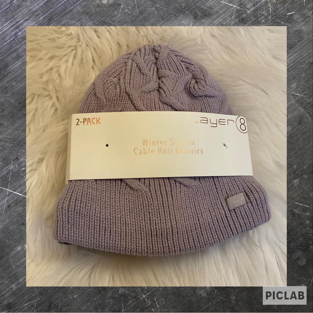 Layer 8 Winter Season Cable Knit Beanies 2-Pack - NWT